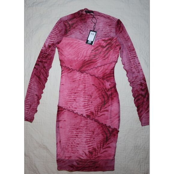 GUESS mesh body con long sleeve dress NWT - Picture 6 of 9
